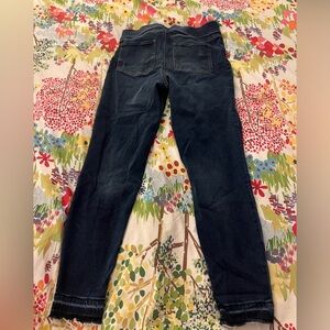 Spanx Womens Jeans Large Indigo L Stretch Denim Skinny Jeggings Distressed